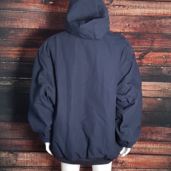 Carhartt Jacket Coat 4XL Tall J140 Firm Duck Quilted Flannel Lined Navy - Picture 2 of 6